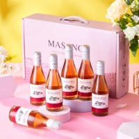 玛莎诺娅甄选桃红葡萄酒甜型红酒微醺12度晚安小酒187ml*6支装送礼女生