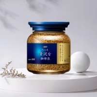 AGF日本进口蓝金罐冻干速溶 无蔗糖醇厚即冲特浓黑咖啡80g