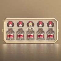 五粮液 普五八代 五福临门礼盒 浓香型白酒 52度 50ml*5 礼盒 官方授权