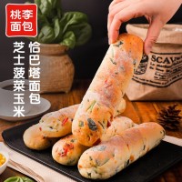 桃李恰巴塔面包 整箱面包早餐食品下午茶欧包软面包零食手工DIY三明治 芝士菠菜玉米恰巴塔80g*6袋