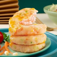 国联缤纷果蔬虾饼600g 早餐半成品 4只装 儿童营养早餐